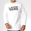 Sortie ⌛ Tee Shirt Manches Longues Classic VN000K6HYB2 Blanc Noir de Vans 🔥
