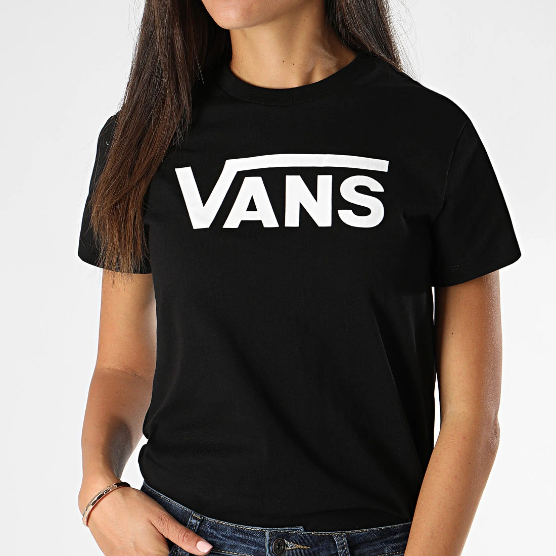 Meilleure vente 🧨 Tee Shirt Femme Flying V Noir Blanc de Vans 👏
