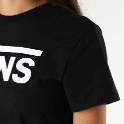 Meilleure vente 🧨 Tee Shirt Femme Flying V Noir Blanc de Vans 👏 -Vans Soldes Boutique vans 199950 A3UP4BLK BLACK 20191009T154152 04