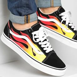 Acheter 🧨 Baskets Old Skool 38G1PHN Black Black Flame de Vans 💯