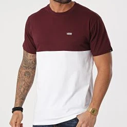 Coupon ⭐ Tee Shirt Colorblock 0A3CZDKJ Bordeaux Blanc de Vans 🛒 -Vans Soldes Boutique vans 253326 VN0A3CZDKJN 20210223T160620 03