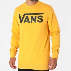 Offres 👏 Sweat Crewneck Vans Classic Crew II A456A Jaune 😍