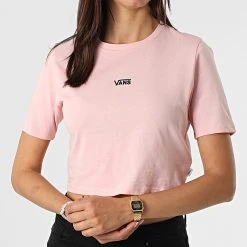 Meilleure affaire 💯 Tee 😀 Shirt Crop Femme Flying V Rose de Vans ⭐ -Vans Soldes Boutique vans 269359 VN0A54QUZJY 20210611T124146 03