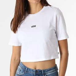 Meilleure affaire 🎁 Tee Shirt Crop Femme VN0A54QUWHT Blanc de Vans 🛒 -Vans Soldes Boutique vans 269467 VN0A54QUWHT 20210625T163842 03