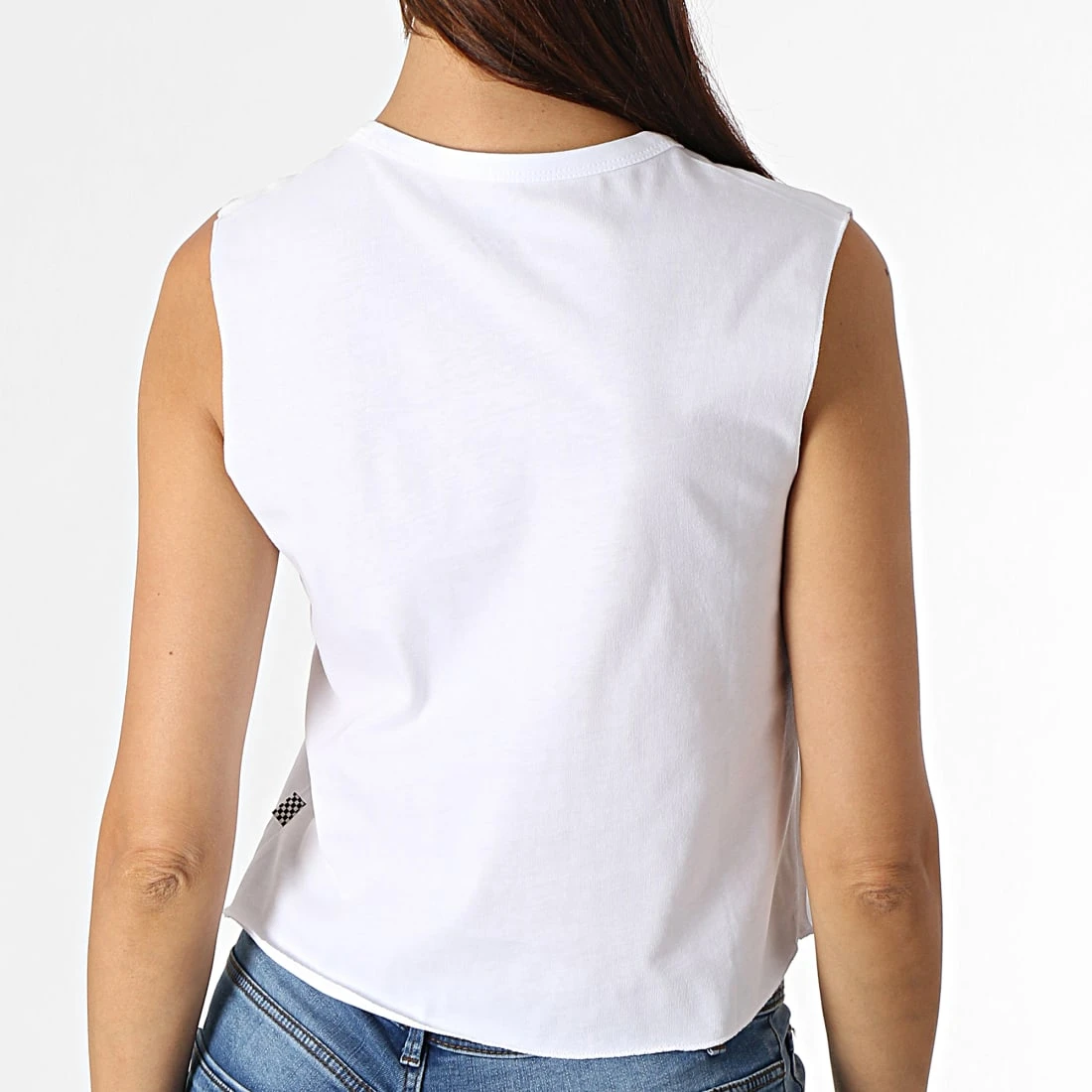 Tout neuf ✔️ Tee ✔️ Shirt Crop Femme Sans Manches Junior V Center A5I7E Blanc de Vans 🛒 4 Tout neuf ✔️ Tee ✔️ Shirt Crop Femme Sans Manches Junior V Center A5I7E Blanc de Vans 🛒 – Image 4