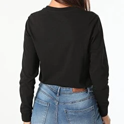 Coupon ⭐ Tee 😉 Shirt Manches Longues Femme Flying V Classic A47WN Noir Blanc de Vans 🤩 -Vans Soldes Boutique vans 271356 VN0A47WN BLK BIG LOGO 20210827T152252 04