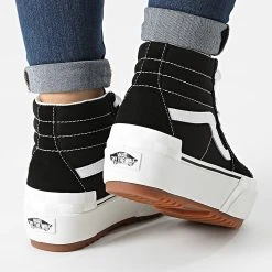 De gros 👏 Baskets Femme Sk8-Hi Stacked BTW5Z Suede Canvas Black White de Vans 🎉 -Vans Soldes Boutique vans 289688 A4BTW5ZN1 20211109T163003 04