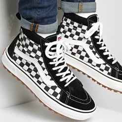 Meilleure vente 😉 Baskets Sk8 Hi MTE HZYA04 Black White Checkerboard de Vans 🎁