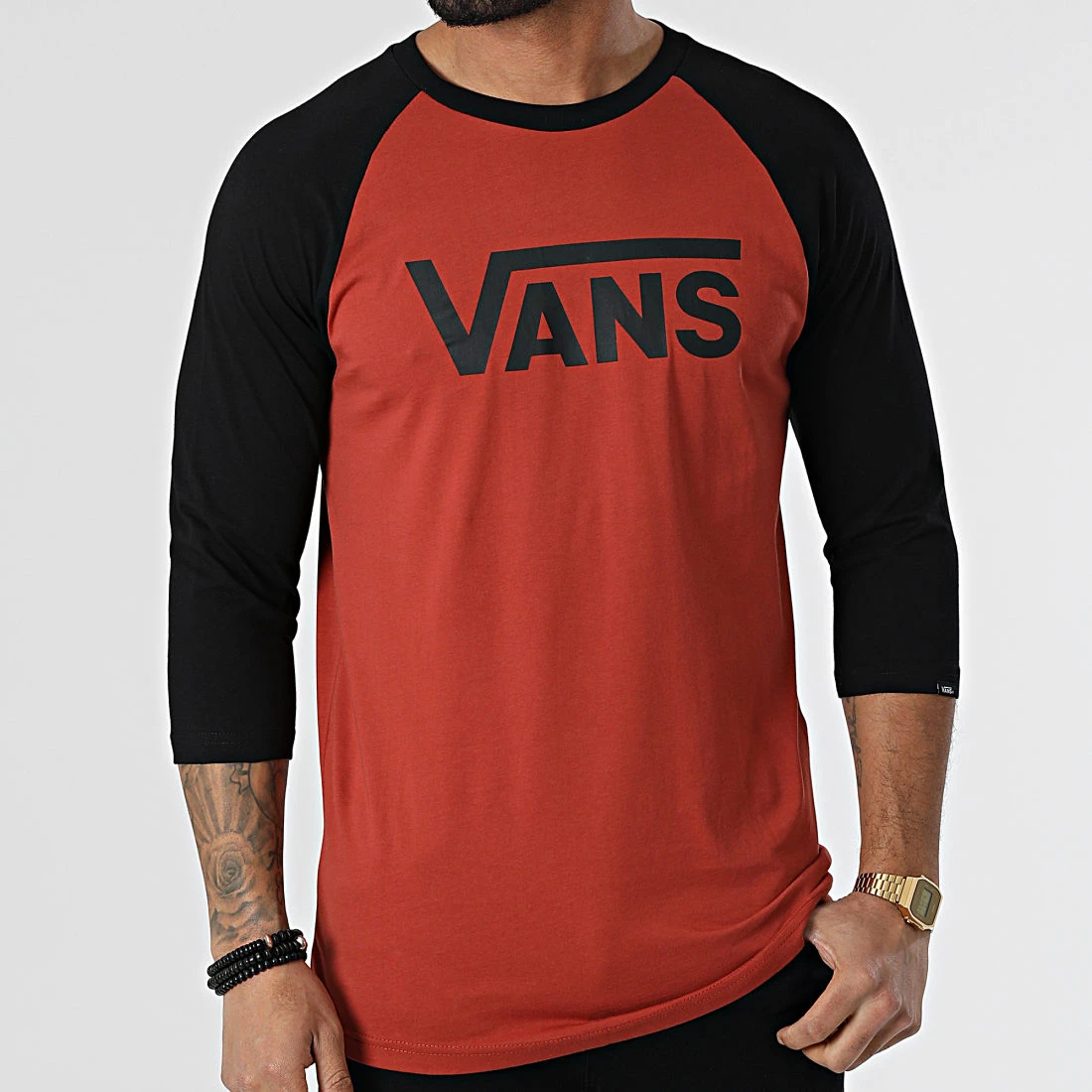 Meilleure vente ⭐ Tee Shirt Slim Classic Raglan 2QQYB2 Orange Noir de Vans 🌟 3 Meilleure vente ⭐ Tee Shirt Slim Classic Raglan 2QQYB2 Orange Noir de Vans 🌟 – Image 3