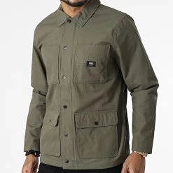 Top 10 ⭐ Veste Surchemise Drill Chore Coat Lined A456Z Vert Kaki de Vans 🧨 -Vans Soldes Boutique vans 297238 A456Z KCZ 20220105T164143 03
