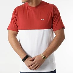 De gros 🔥 Tee Shirt Colorblock A3CZD Blanc Rouge Brique de Vans ⌛ -Vans Soldes Boutique vans 298081 VN0A3CZDYUK1 20220113T151913 03