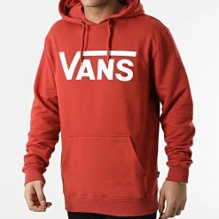 Bon marché ✔️ Sweat Capuche Classic A456B Rouge Brique de Vans 🧨