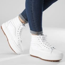 Offres 👏 Baskets Femme Sk8-Hi Stacked BTWL5R Canvas True White de Vans 🛒 -Vans Soldes Boutique vans 299830 A4BTWL5R1 20220204T154835 03