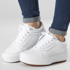Top 10 🎉 Baskets Femme Old Skool Stacked U15L5R Canvas True White de Vans 🛒