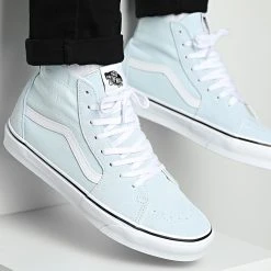 Promo 🔔 Baskets Sk8 Hi A4U16YRQ Suede Canvas Delicate Blue de Vans 💯