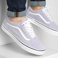 Offres 💯 Baskets Old Skool 5KRFARO Languid Lavender True White de Vans ✨