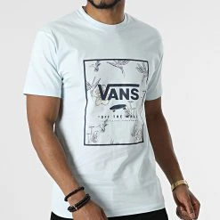 Bon marché 🥰 Tee Shirt Classic Print Box A5E7Y Bleu Clair de Vans 🧨 -Vans Soldes Boutique vans 313024 A5E7Y ZFM 20220407T155716 03