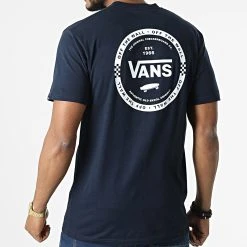 Meilleure vente ⭐ Tee 🌟 Shirt Logo Check A7PLU Bleu Marine de Vans 🔥