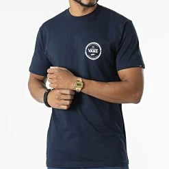 Meilleure vente ⭐ Tee 🌟 Shirt Logo Check A7PLU Bleu Marine de Vans 🔥 -Vans Soldes Boutique vans 313028 A7PLU NVY 20220407T155128 03