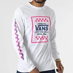Bon marché ✔️ Tee 🎉 Shirt A Manches Longues Sketchy Past A7PMN Blanc de Vans 🌟 -Vans Soldes Boutique vans 313030 A7PMN WHT 20220413T160508 03