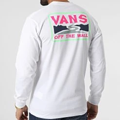 Grosses soldes 🧨 Tee Shirt A Manches Longues Summer Camp A7PMM Blanc de Vans 😀