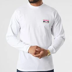 Grosses soldes 🧨 Tee Shirt A Manches Longues Summer Camp A7PMM Blanc de Vans 😀 -Vans Soldes Boutique vans 317927 A7PMM WHT 20220510T143735 03