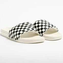 Offres ⭐ Claquettes La Costa Checkerboard Blanc Noir de Vans 🎁