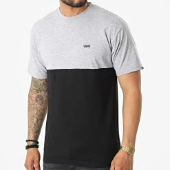 Le moins cher 🧨 Tee Shirt Colorblock A3C7D Gris Chiné Noir de Vans 🌟