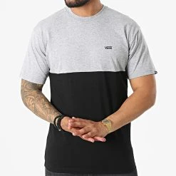 Le moins cher 🧨 Tee Shirt Colorblock A3C7D Gris Chiné Noir de Vans 🌟 -Vans Soldes Boutique vans 322680 A3CZD ATJ 20220613T161715 03
