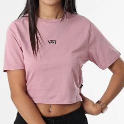 Top 10 😍 Tee 😉 Shirt Femme Crop Flying V Rose de Vans ✔️