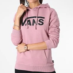Grosses soldes 🎉 Sweat Capuche Femme Classic V II Rose de Vans ⌛