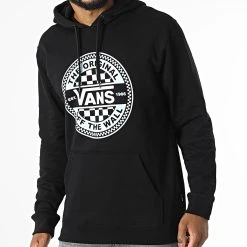 Remise 😀 Sweat Capuche Circled Checkered Noir de Vans ✨
