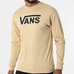 Meilleur prix ⌛ Tee Shirt Manches Longues Classic 00K6H Sable de Vans 😉