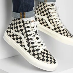 Budget 🔔 Baskets Sk8 Hi Tapered 5KRU705 Eco Theory Checkerboard de Vans ⭐