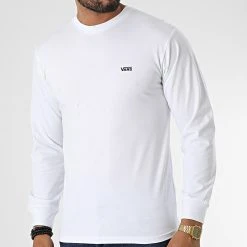 Remise ⌛ Tee Shirt Manches Longues Left Chest Hit A49LC Blanc de Vans 🧨