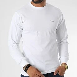 Remise ⌛ Tee Shirt Manches Longues Left Chest Hit A49LC Blanc de Vans 🧨 -Vans Soldes Boutique vans 333710 A49LC YB2 20220824T155952 03