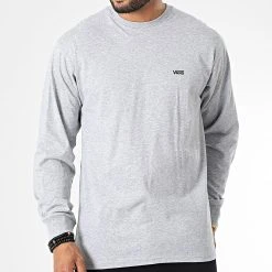 Tout neuf ⭐ Tee Shirt Manches Longues Left Chest Hit A49LC Gris Chiné de Vans 😉 -Vans Soldes Boutique vans 333716 A49LC ATJ 20220824T160519 03