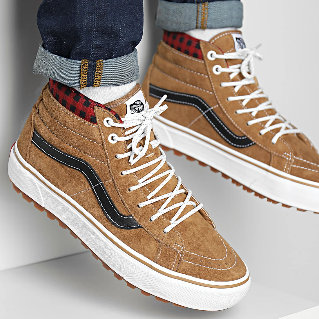 Budget 💯 Baskets Sk8 Hi MTE 5HZYY49 Plaid Brown Black de Vans 😍 1 Budget 💯 Baskets Sk8 Hi MTE 5HZYY49 Plaid Brown Black de Vans 😍