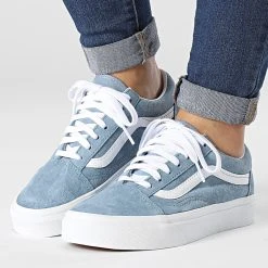 Sortie 🛒 Baskets Old Skool Pig Suede 5JMIBD2 Ashley Blue de Vans ❤️