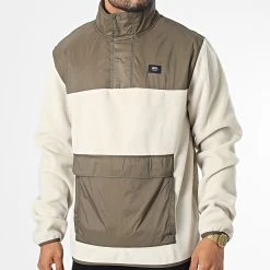 Tout neuf ⌛ Veste Outdoor Polaire Col Zippé Mammoth Vert Kaki Beige de Vans ⌛