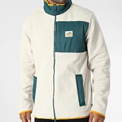 Meilleur prix 😍 Veste Zippée Polaire 000C5 Beige Vert de Vans 🔥